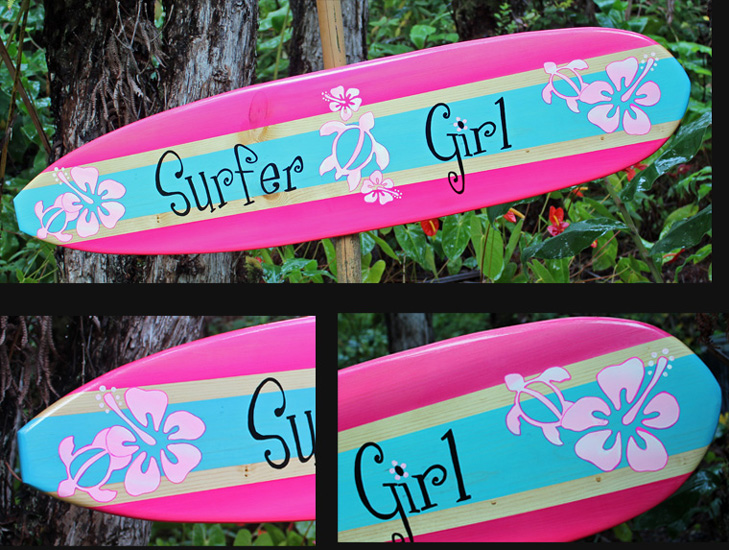 surfer girl honu surfboard